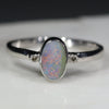 Natural opal every day silver ring