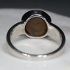 Australian Solid Boulder Opal Silver Ring - Size 8