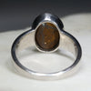 Australian Solid Boulder Opal Silver Ring - Size 7.5