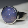 Australian Solid Boulder Opal Silver Ring - Size 11