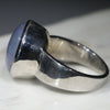 Australian Solid Boulder Opal Silver Ring - Size 11