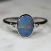 Natural opal dawn breaking silver ring