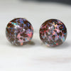 Natural Australian  7mm Boulder Opal Matrix Gold Earring Studs