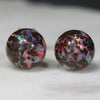 Natural Australian  7mm Boulder Opal Matrix Gold Earring Studs