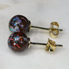 Natural Australian  7mm Boulder Opal Matrix Gold Earring Studs