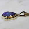 Natural Australian Boulder  Opal  and Diamond Gold Pendant