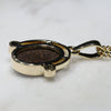 Natural Australian Boulder  Opal  and Diamond Gold Pendant