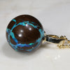 Natural Australian Boulder Opal and Diamond Gold Pendant