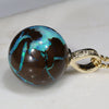 Natural Australian Boulder Opal and Diamond Gold Pendant
