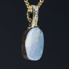 Natural  Australian Boulder  Opal  and Diamond Gold Pendant