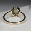 Australian Solid White Opal and Diamond Gold Ring - Size 6.25