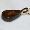 Natural Australian Boulder Opal and Diamond Gold Pendant