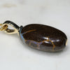 Natural Australian Boulder Opal and Diamond Gold Pendant