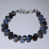 Natural Australian Boulder Opal Silver Bracelet