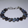 Natural Australian Boulder Opal Silver Bracelet