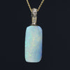 Natural  Australian Boulder  Opal  and Diamond Gold Pendant