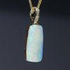 Natural  Australian Boulder  Opal  and Diamond Gold Pendant