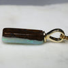 Natural  Australian Boulder  Opal  and Diamond Gold Pendant