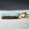 Natural  Australian Boulder  Opal  and Diamond Gold Pendant
