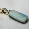 Natural  Australian Boulder  Opal  and Diamond Gold Pendant