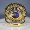 Large Natural Australian Black Opal and Diamond 18k Gold Ring -Size 9.25
