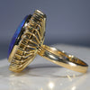 Large Natural Australian Black Opal and Diamond 18k Gold Ring -Size 9.25