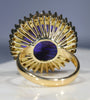 Large Natural Australian Black Opal and Diamond 18k Gold Ring -Size 9.25