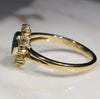 Natural Australian Black Opal and Diamond Gold Ring -Size 8