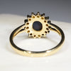 Natural Australian Black Opal and Diamond Gold Ring -Size 8