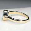 Natural Australian Boulder Opal and Diamond Gold Ring  - Size 7.5
