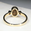 Natural Australian Boulder Opal and Diamond Gold Ring  - Size 7.5