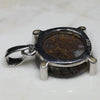 Natural Australian Boulder Opal and Diamond Silver Pendant with Silver Chain