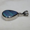 Natural Australian Boulder Opal and Diamond Silver Pendant with Silver Chain