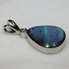 Natural Australian Boulder Opal and Diamond Silver Pendant with Silver Chain
