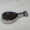 Natural Australian Boulder Opal and Diamond Silver Pendant with Silver Chain