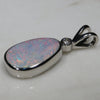 Natural Australian White Boulder Opal and Diamond Silver Pendant with Silver Chain