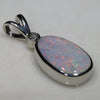 Natural Australian White Boulder Opal and Diamond Silver Pendant with Silver Chain