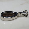 Natural Australian White Boulder Opal and Diamond Silver Pendant with Silver Chain