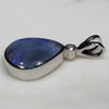 Natural Australian Boulder Opal and Diamond Silver Pendant with Silver Chain