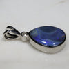 Natural Australian Boulder Opal and Diamond Silver Pendant with Silver Chain