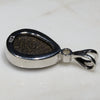 Natural Australian Boulder Opal and Diamond Silver Pendant with Silver Chain