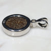 Natural Australian Boulder Opal and Diamond Silver Pendant with Silver Chain