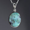 Natural Australian Boulder Opal and Diamond Silver Pendant with Silver Chain (13mm x 11mm)  Code -SPA78