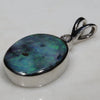 Natural Australian Boulder Opal and Diamond Silver Pendant with Silver Chain (13mm x 11mm)  Code -SPA78