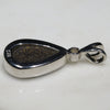 Natural Australian Boulder Opal and Diamond Silver Pendant with Silver Chain