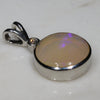 Natural Australian Boulder Opal and Diamond Silver Pendant with Silver Chain