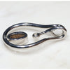Natural Australian Boulder Opal and Diamond Silver Pendant with Silver Chain