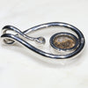 Natural Australian Boulder Opal and Diamond Silver Pendant with Silver Chain