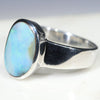 Australian Solid  Boulder Opal Silver Ring - Size 9