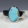Australian Solid  Boulder Opal Silver Ring - Size 9